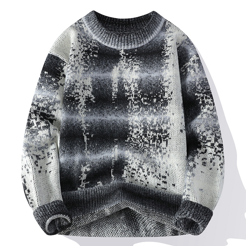 Men's Essential Knit Sweater - Oversized Crewneck Pullover (Khaki/Navy/Red/Black/Dark Blue, M-4XL)_voghion.com