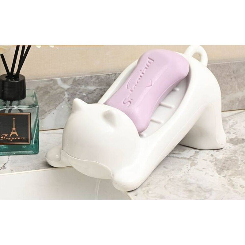Schale mit Drainage neue Cartoon süße Katze kreative Seife Halter Waschtisch Badezimmer Storage Rack Box_voghion.com