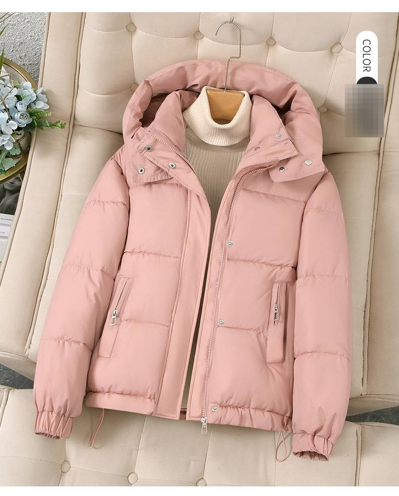Women's Short Puffer Jacket With Hood - Lightweight Warm Winter Coat For Petite To Plus Size, Casual & Elegant Style_voghion.com