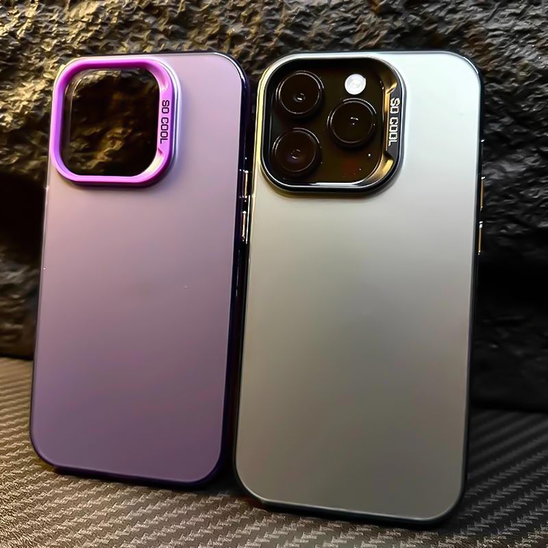 Capa de celular funda para iPhone 15 14 13 12 11 Pro Max 16 Plus XS XR X capa fosca Aurora metálica_voghion.com
