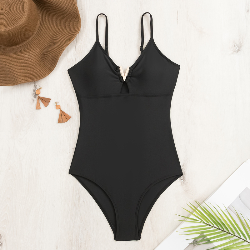Abbigliamento da donna Costume intero sexy Costume da bagno conservatore tinta unita_voghion.com