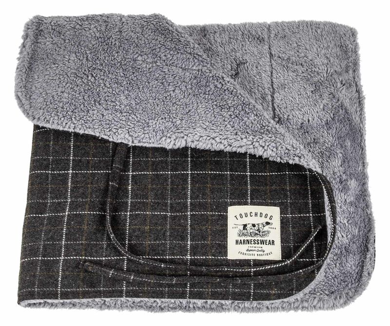 Touchdog 2-In-1 Windowpane Plaided Dog Jacket With Matching Reversible Dog Mat_voghion.com