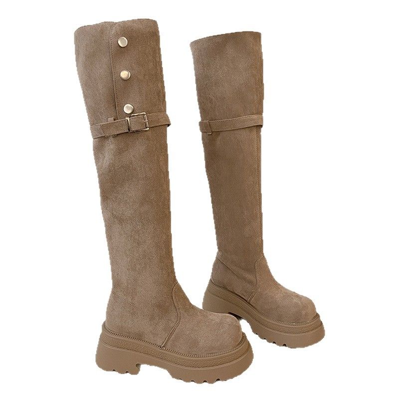 Yueyu 2025 Autumn Winter Trendy Two-Way Fold Thick-Soled Western Chunky Heel Over-the-Knee Long Riding Boots_voghion.com