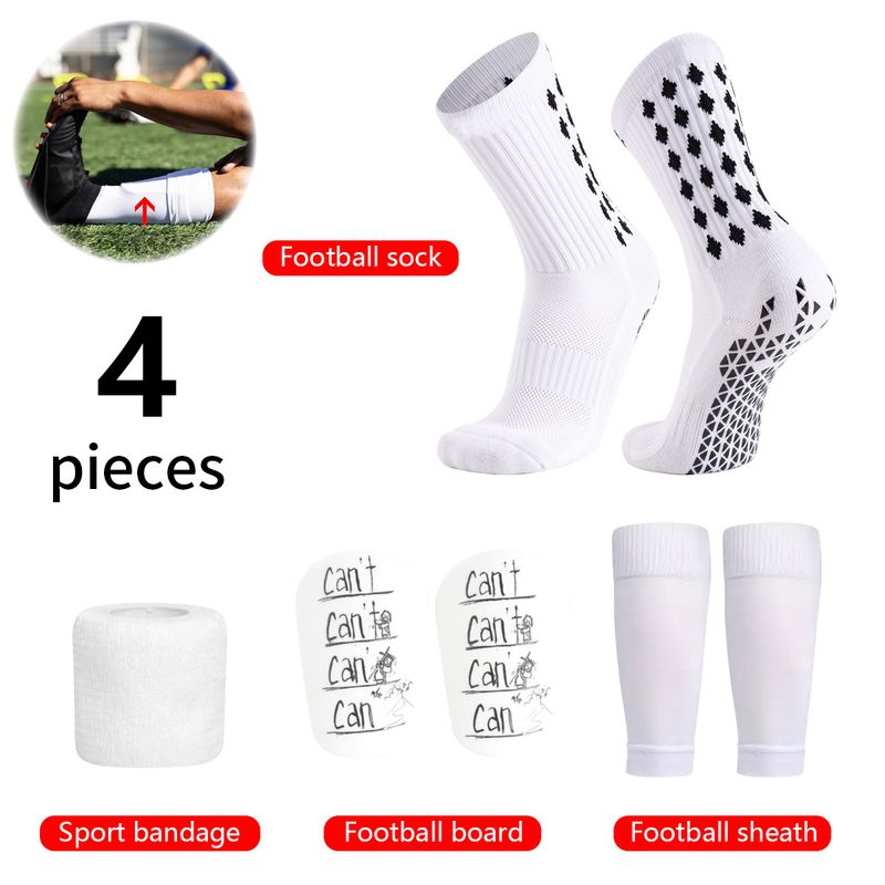 Set sportivo da calcio con parastinchi, calzini da calcio adesivi, calzini lunghi, parastinchi e cinturini_voghion.com