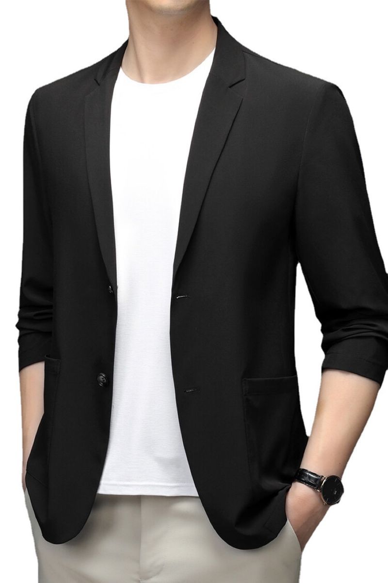 Terno de negócios masculino Yanxuan Manzi Silk de qualidade imbatível, resistente a raios UV, ultra respirável, moderno e leve, com proteção solar_voghion.com