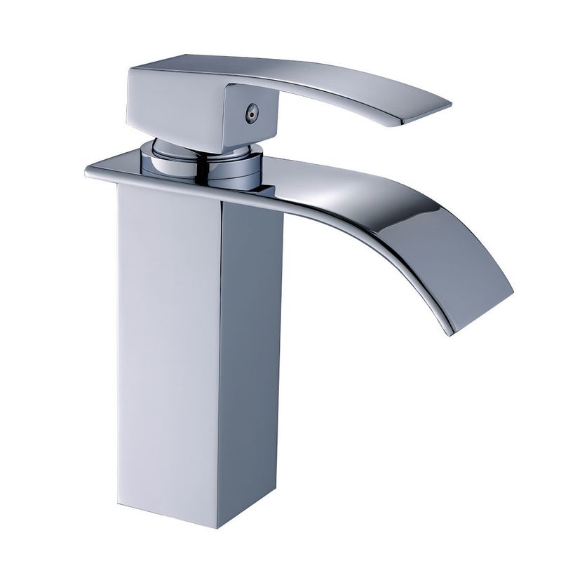 Waterfall showerhead bathroom faucet, single handle bathroom sink faucet_voghion.com