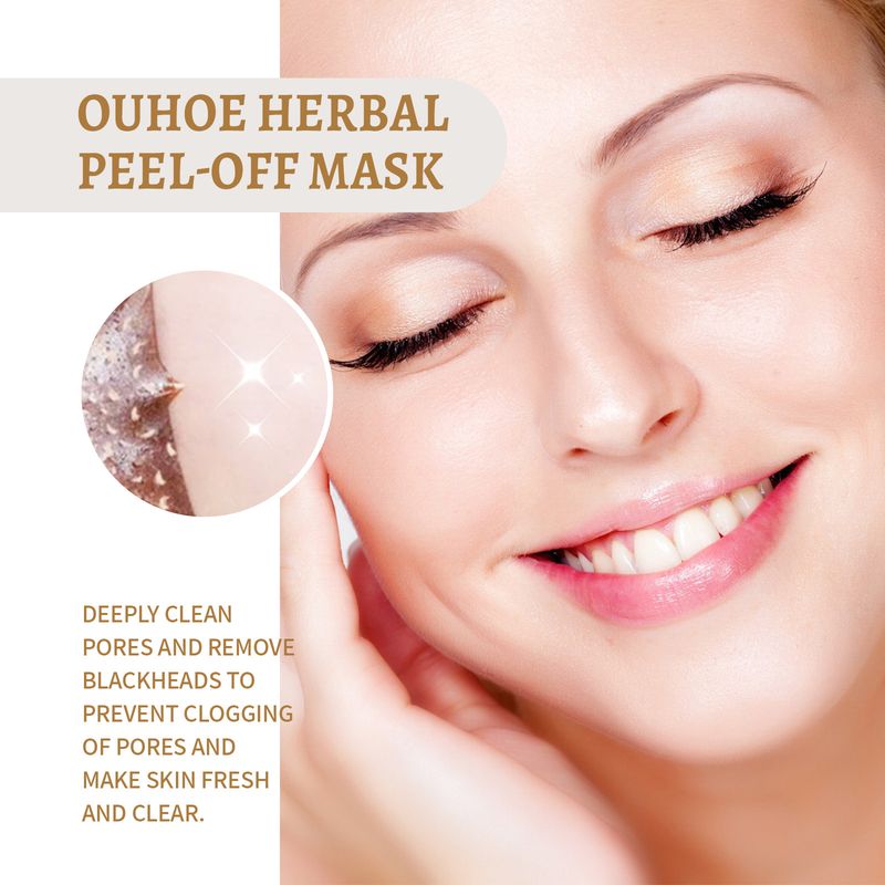 OUHOE Herbal Peel-Off Mask, Pore-Shrinking Deep Gentle Cleansing Blackhead Removal Peel Mask_voghion.com