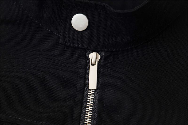 Washed Canvas Harrington Men's Trendy Brand Autumn American Style Short Stand Collar Loose Cool Workwear Jacket_voghion.com