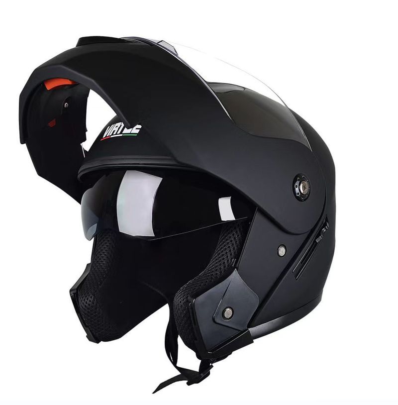 Motorcycle Cycling Winter Warm Hat, Electric Vehicle Battery Car Helmet, Dual Mirror Exposed Off-road Helmet_voghion.com