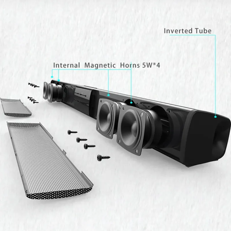 HIFI Wieless Bluetooth Speake Home Theate TV Compute Echo Wall Steeo Suound Sound FM Radio Remote Contol_voghion.com