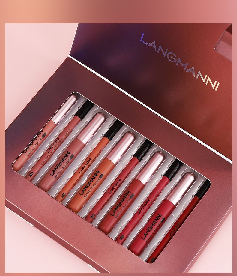 Mattes Lippenstift- und Lipliner-Set, 6 samtig-matte, flüssige Lippenstifte und 6 passende, glatte Lipliner-Lippen-Make-up-Sets, lang anhaltende Lippenstifte als Geschenkset_voghion.com