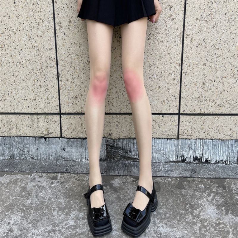 Errötende Strümpfe, dünne reine Wunschseide, JK-Mädchen, süße Lolita, schöne Beine, weiße Strumpfhose_voghion.com