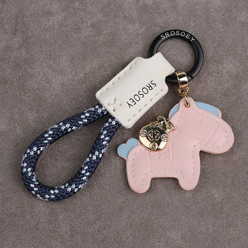 Ottieni subito un portachiavi ricco in vera pelle fatto a mano con cordino in pelle di mucca, ciondolo con corda in pelle, ciondolo per auto Xiaohongshu da uomo e da donna_voghion.com