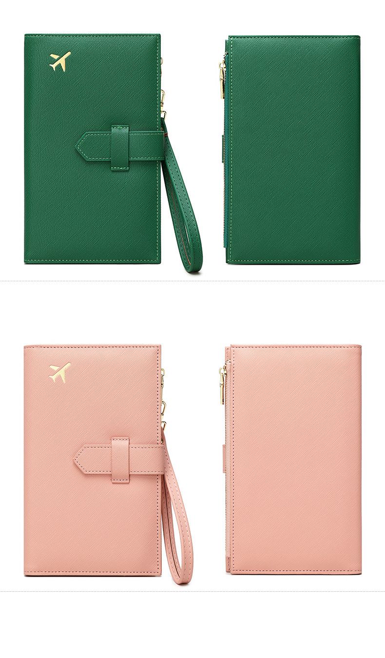 Women's Wallet & Card Cases Rfid Antimagnetic Passport Bag Zipper Buckle Certificate Bag Passport Holder Multifunctional Long Ladies Wallet_voghion.com