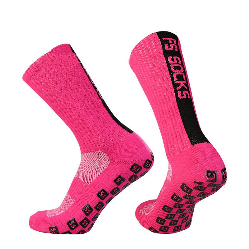 FS SOCKS Performance Football Socks – Cushioned Terry Sole With Anti-Slip Silicone Dots For Soccer, Training & Running (Striped Design, Unisex Fit)_voghion.com