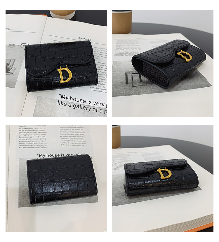 European and American retro women's wallet buckle 2023 new trendy Hong Kong style folding women's soft leather wallet simple ins coin purse_voghion.com