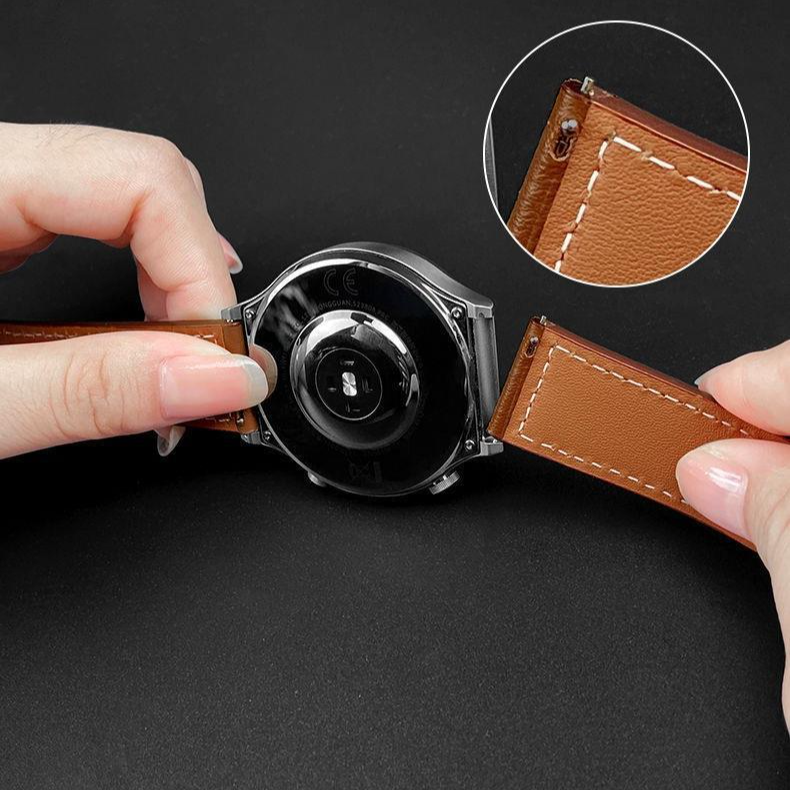 Spot 22mm linha de carro pulseira de couro interruptor de liberação rápida orelha crua relógio inteligente com Watch3pro gt2_voghion.com
