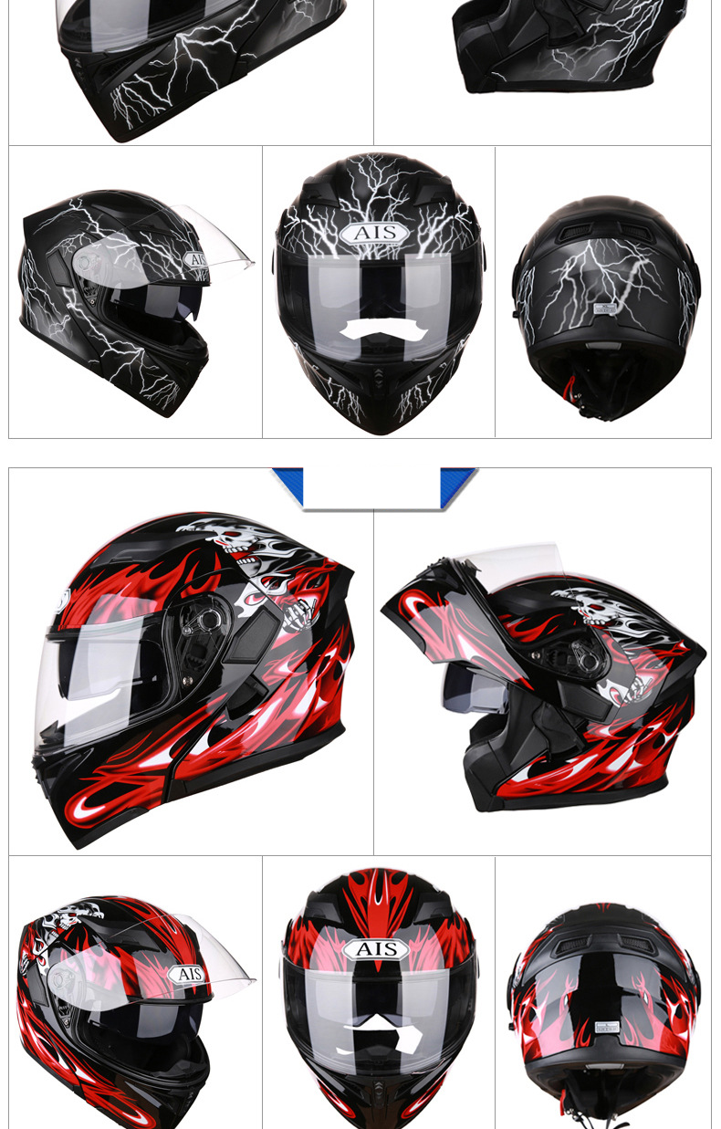 Casco da moto per uomo e donna Casco integrale Ai Lion Casco scoperto Bluetooth Casco invernale per auto elettrica_voghion.com