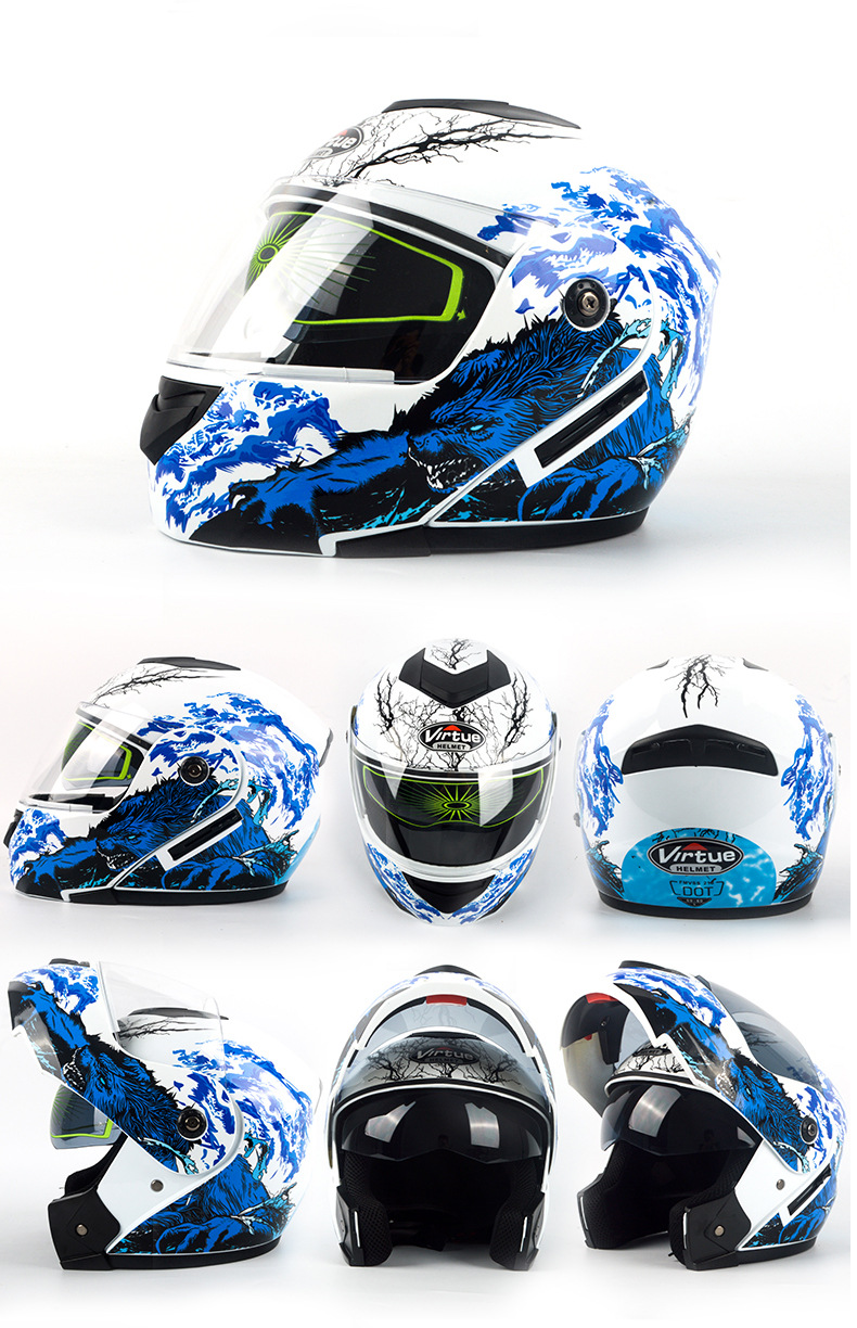 For electric vehicle helmet male cool full helmet four seasons helmet motorcycle cross-country double mirror uncovered helmet_voghion.com