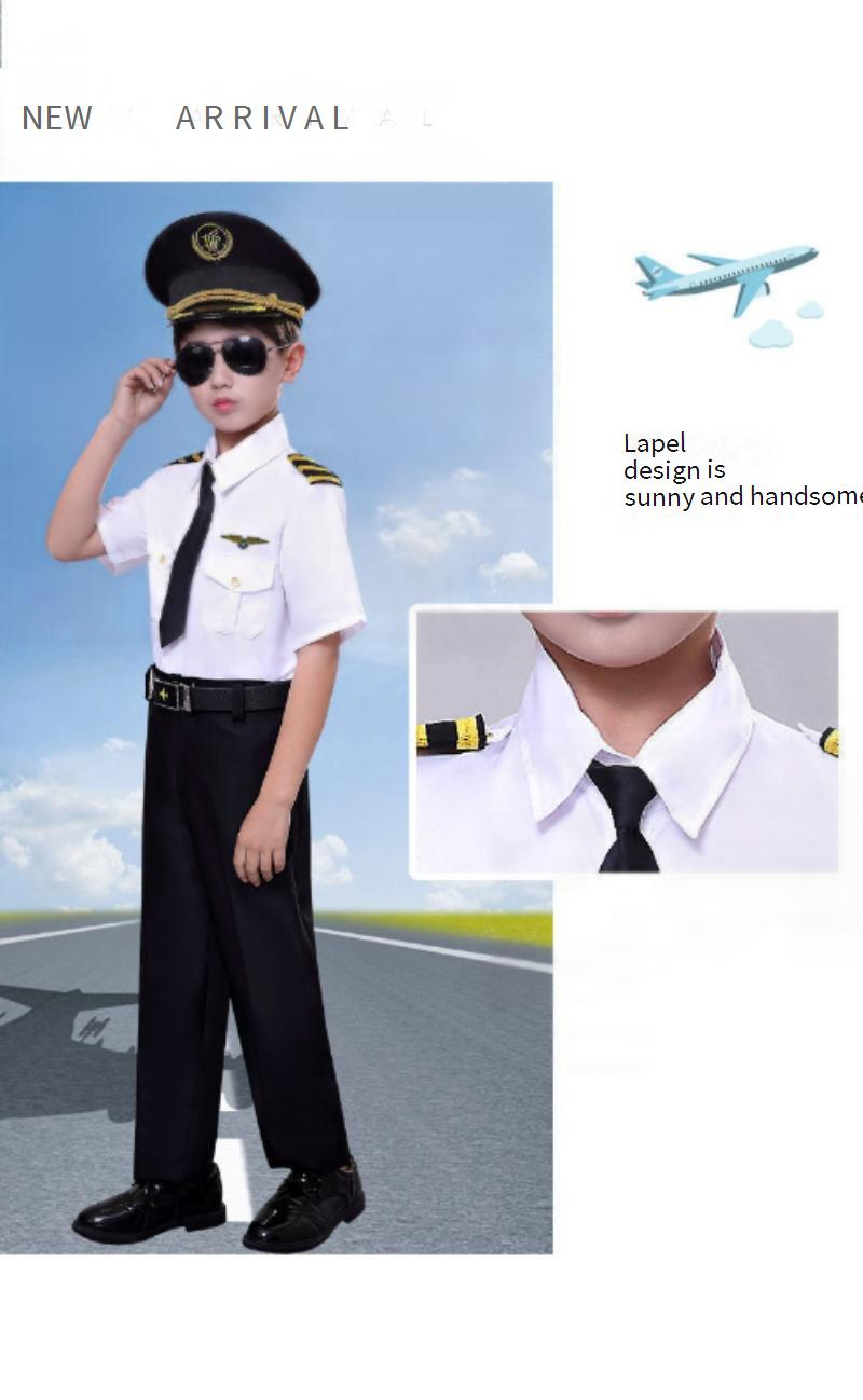 Mother & Kids Children's Captain Stewardess Uniform Primary School Student Vest Flight Attendant Pilot_voghion.com
