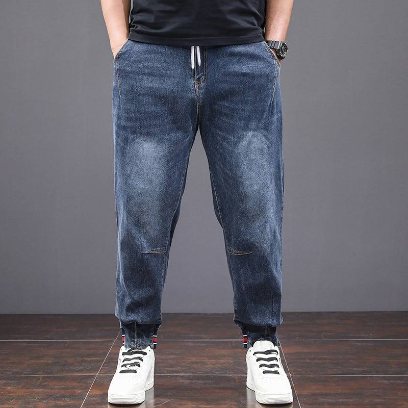 Vêtements pour hommes, jeans grande taille à taille élastique pour le printemps_voghion.com