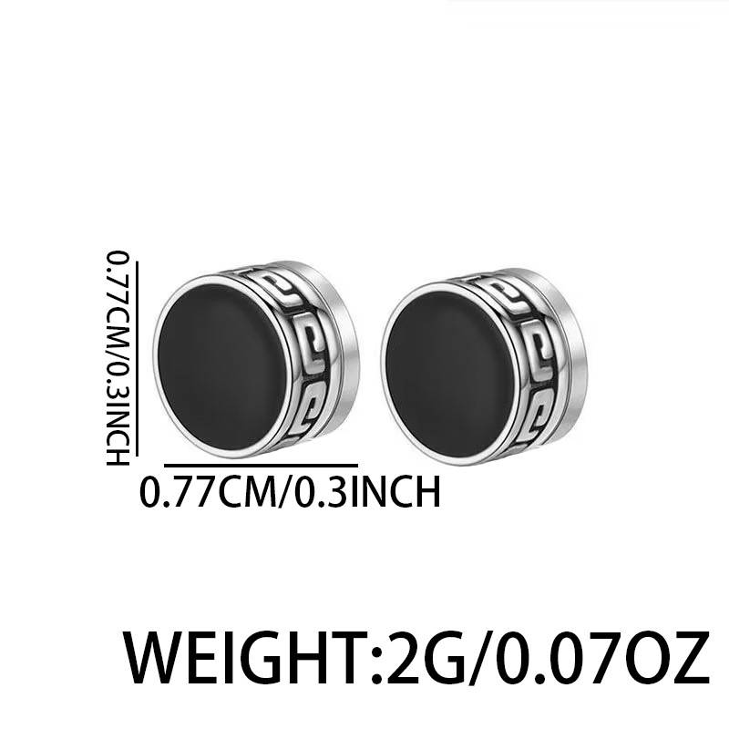 Ohrclips mit Great Wall-Muster, magnetische Ohrclips für Männer ohne Ohrlöcher, neuer Stil, Retro-Trend-Design, einfache Accessoires_voghion.com