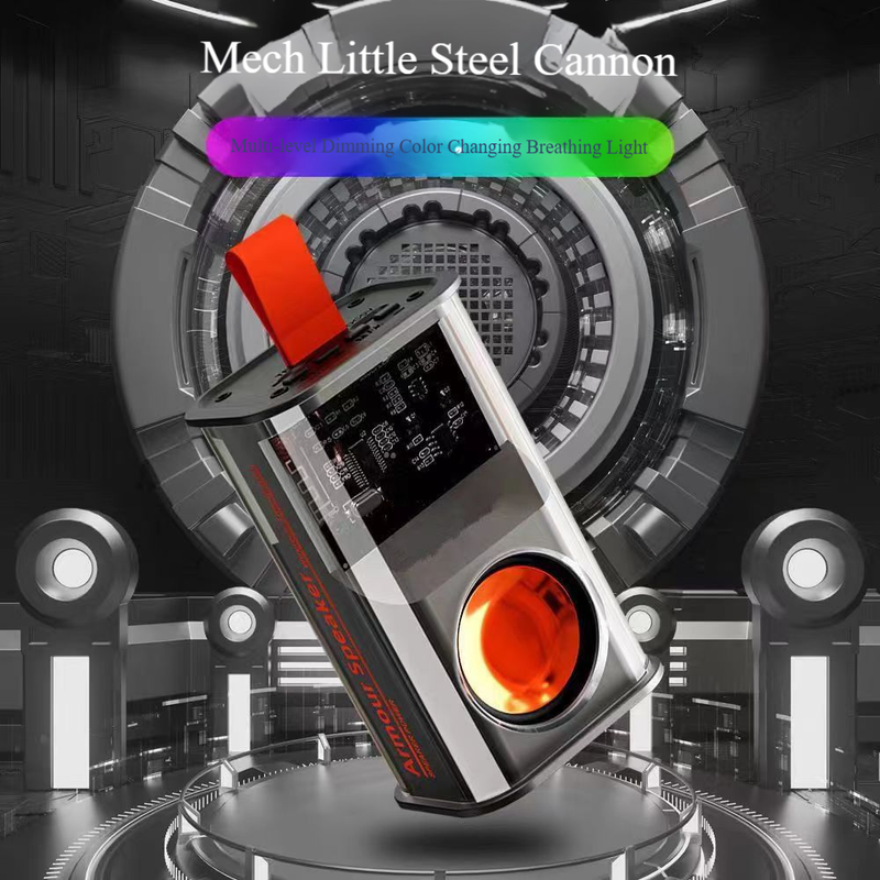 K08 Transparenter Bluetooth-Lautsprecher im Mech-Stil – Tragbarer Mini-Lautsprecher mit tiefem Bass_voghion.com