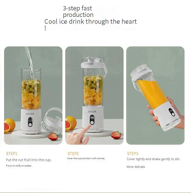 Tragbarer, per USB wiederaufladbarer Mixer – 20.000 U/min leistungsstarker Entsafter für Smoothies, Eiszerkleinern und Babynahrung – 800 ml BPA-freier Reisebecher mit 12 Klingen_voghion.com