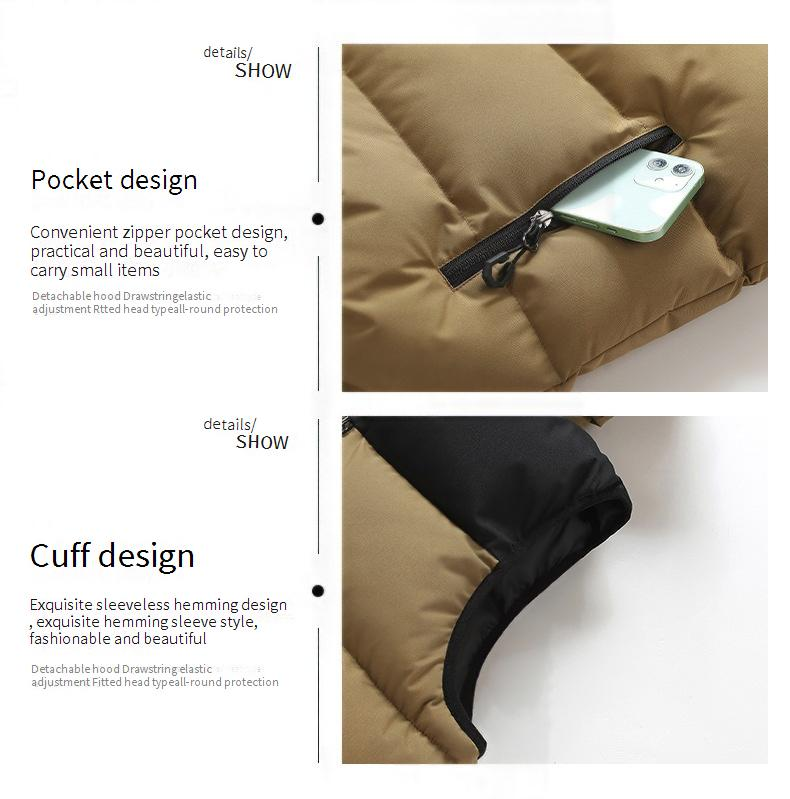 Chaleco con capucha desmontable para hombre: impermeable, multibolsillos y acolchado para exteriores (L-XXXXL, poliéster de secado rápido, unisex, estilo urbano)_voghion.com