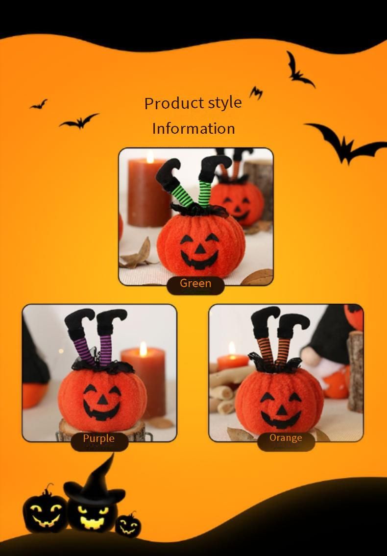 Decorazioni di Halloween con piedi di strega e statuetta di zucca - Decorazioni spettrali per feste in casa, ufficio e riunioni festive_voghion.com