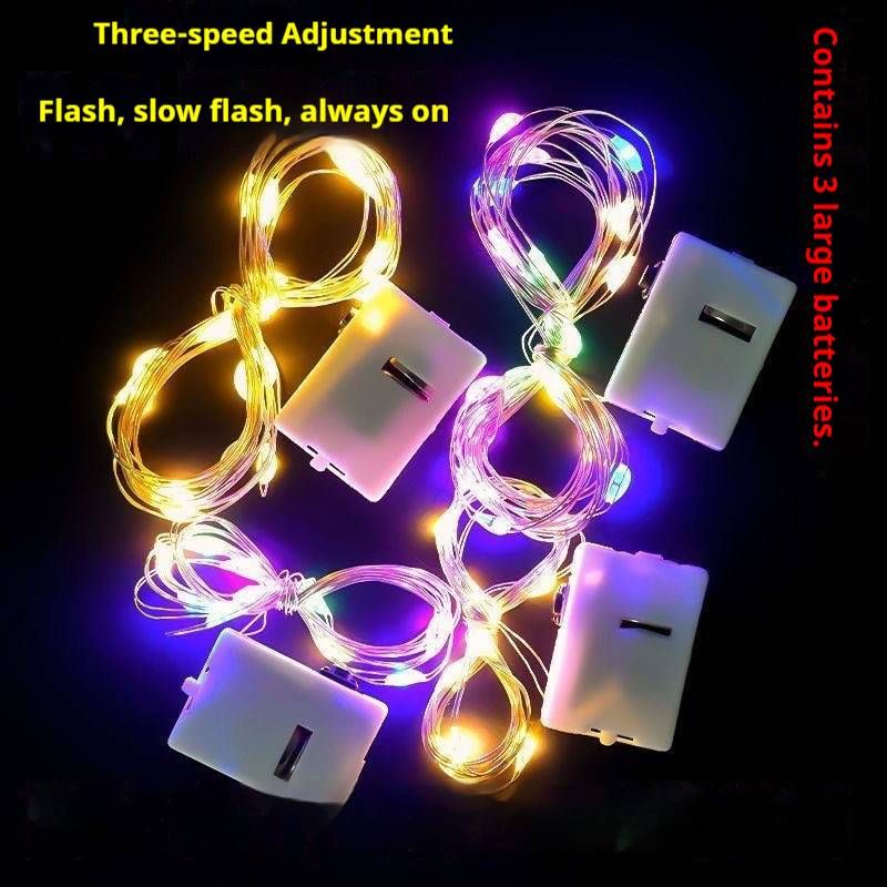 Lucine LED scintillanti a 3 modalità con filo di rame flessibile, mini luci a batteria per decorazioni di matrimoni, Natale e compleanni_voghion.com