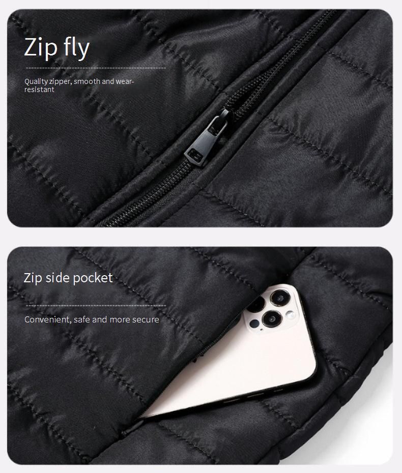 Men's Winter Puffer Jacket – Lightweight Polyester Coat With Stand Collar & Windproof Design_voghion.com