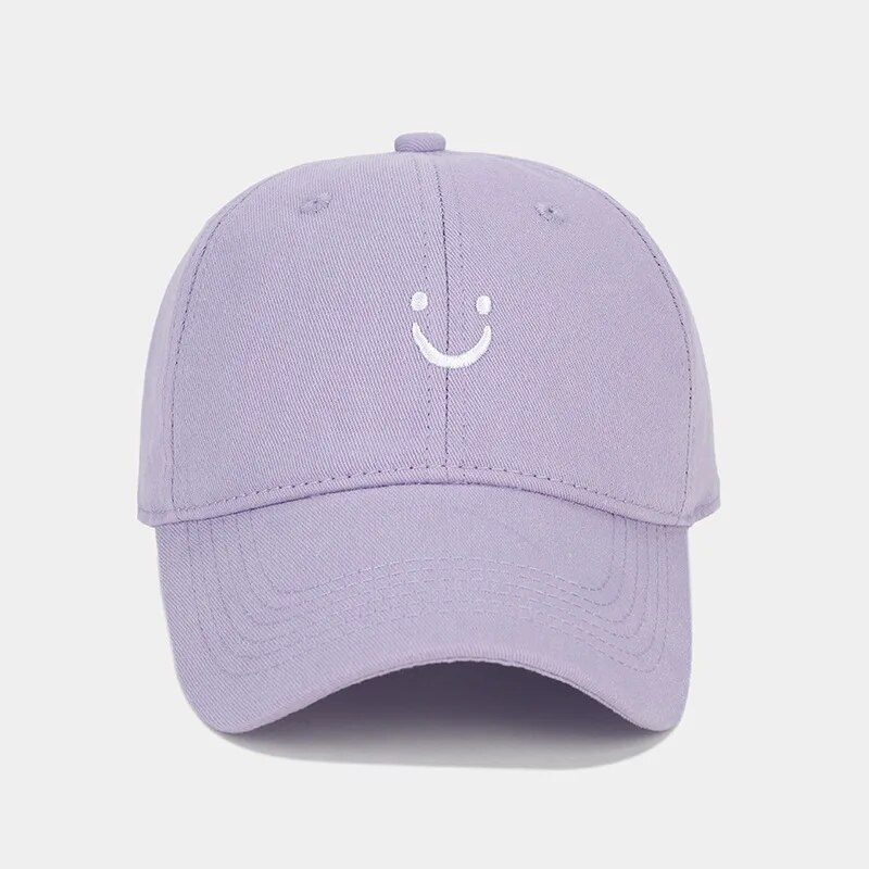 Smiley Face Trucker Washed Dad for Men Women Cute Baseball Caps Unstructured Smile Embroidered Hat_voghion.com