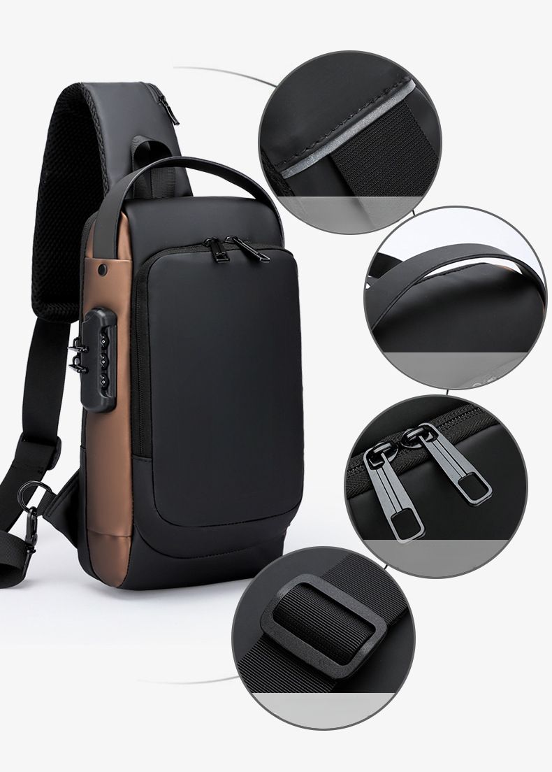 Nuova borsa a tracolla unisex semplice e casual da esterno con lucchetto per password multifunzionale e antifurto_voghion.com