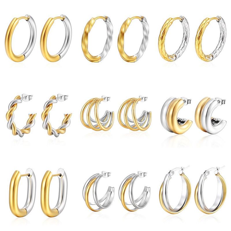Orecchini pendenti leggeri multistrato versatili da donna placcati in oro alla moda in acciaio inossidabile con fornitura diretta transfrontaliera_voghion.com