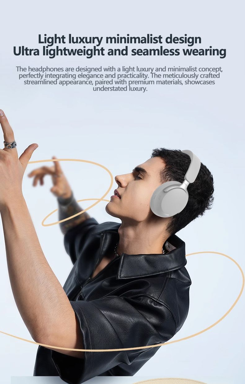 Cuffie Bluetooth over-ear wireless premium con suono stereo 3D, comodi cuscinetti auricolari in PU, durata della batteria di 8 ore, Bluetooth 5.3 - ideali per la musica_voghion.com