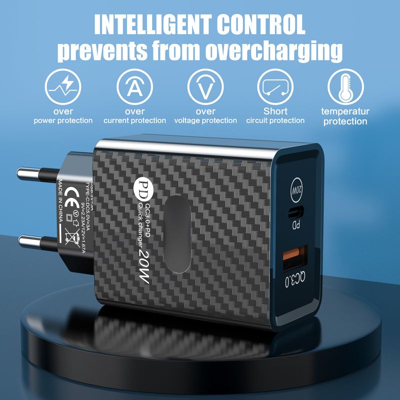 Nieuwe PD-laderspecificatie a+c dubbele poort snelle PD+USB-oplaadkop TYPE-C+USB-adapter_voghion.com