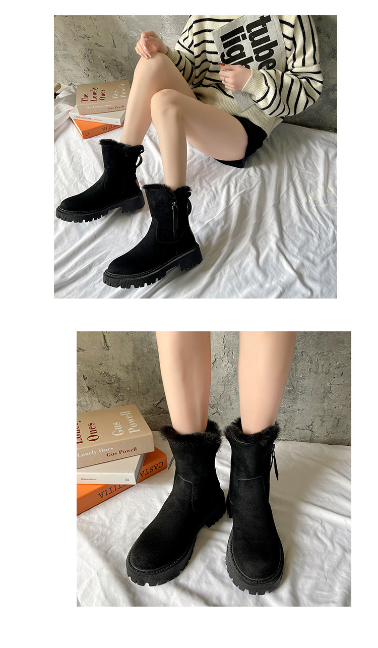 Large size thick warm snow boots for women winter new boots for women cotton shoes for women zipper plus cashmere cotton boots_voghion.com