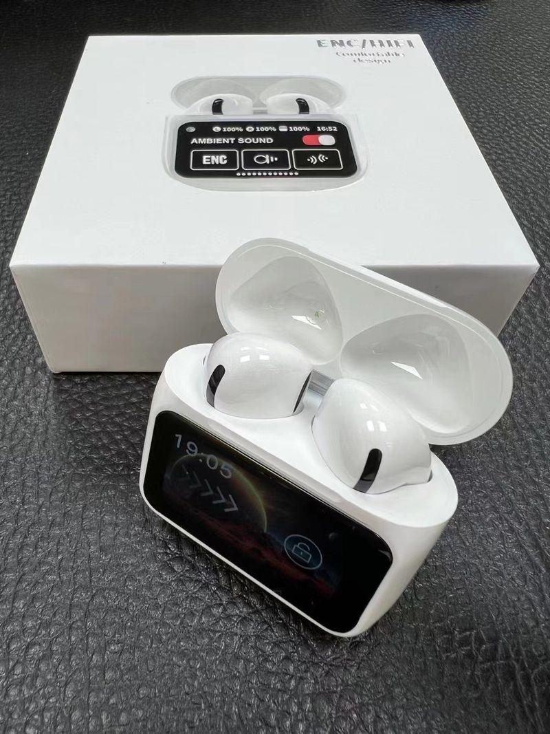 NeoGear New A11Pro Bluetooth Earbuds Smart Touch Color Screen ANC+ENC Active Noise Cancellation LCD Sports Watproof_voghion.com