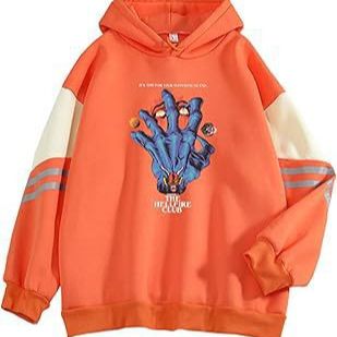 Amerikanischen Stil Farbe Block Dämon Hand Print Hoodie Pullover Oberbekleidung Cool Top Sweatshirt Heißer Verkauf_voghion.com