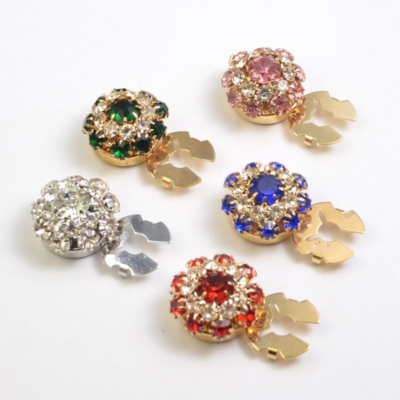 Fashion Pearl Shirt Cufflink Flower Collar Rhinestone Decorative Button Cover_voghion.com