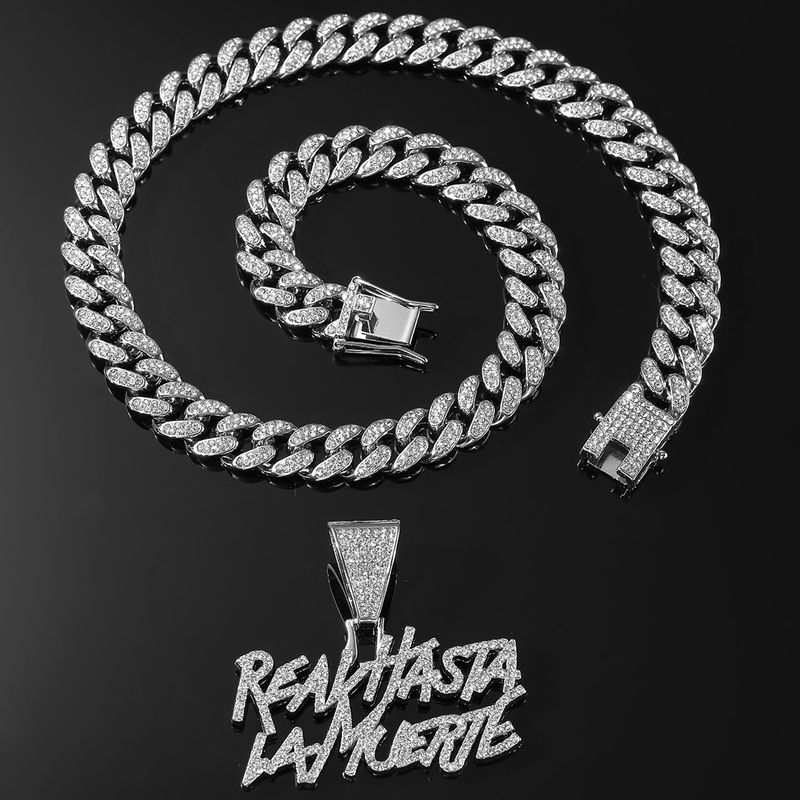 Collana in lega hip-hop alla moda europea e americana INS con ciondolo a lettera esagerata, accessori di marca alla moda personalizzati_voghion.com