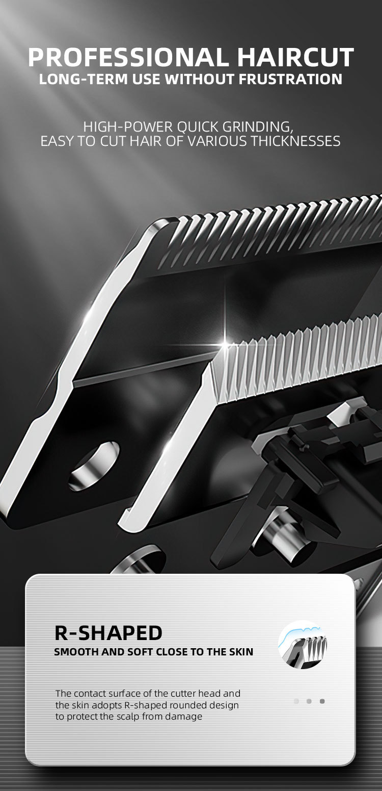 Kit de afeitado y empuje eléctrico recargable DSP/Dansong con pantalla digital de bajo nivel de ruido y potencia para cortadoras de cabello domésticas_voghion.com