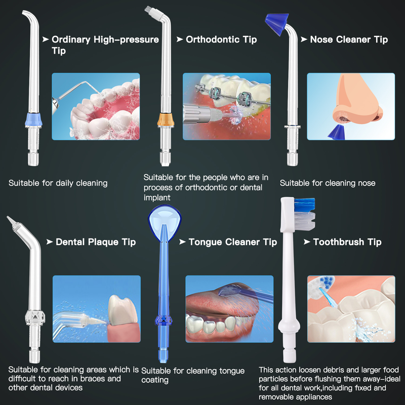 H2ofloss Portable Electric Water Flosser 5 Modes 8 Jets Cordless Ultrasonic Oral Irrigator Ready Stock Dental Floss_voghion.com