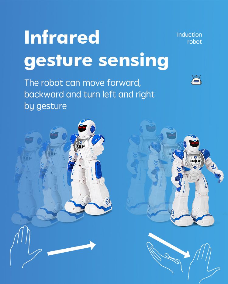 RoboCop - Robot inteligente de educación temprana, eléctrico, canta, con detección infrarroja, juguete de control remoto para niños_voghion.com