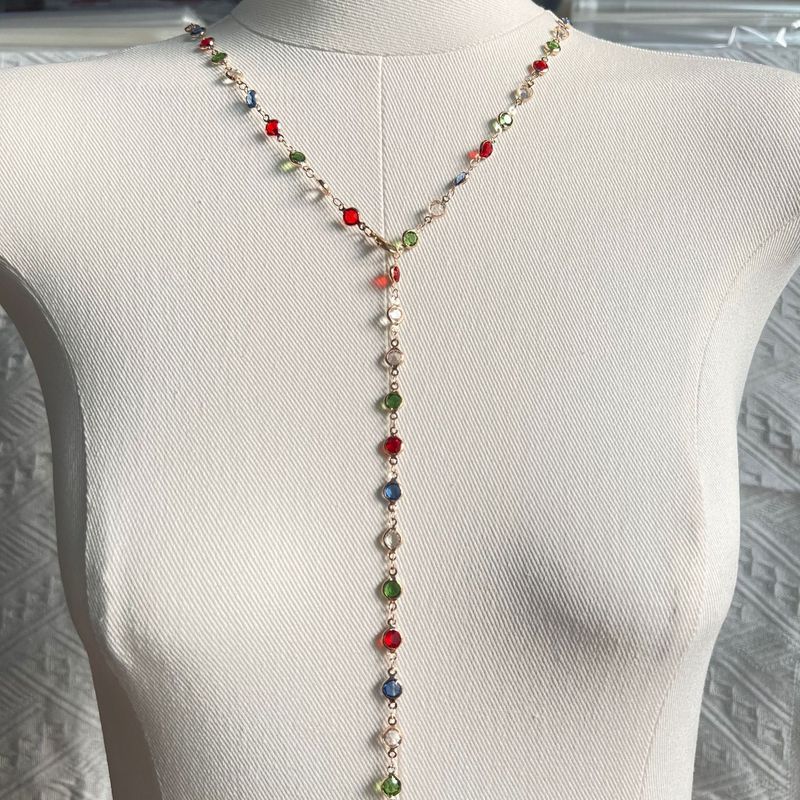 Collana a forma di Y per donna, collana lunga con ciondolo a cuore, catena per maglione, catena per clavicola con nappa_voghion.com