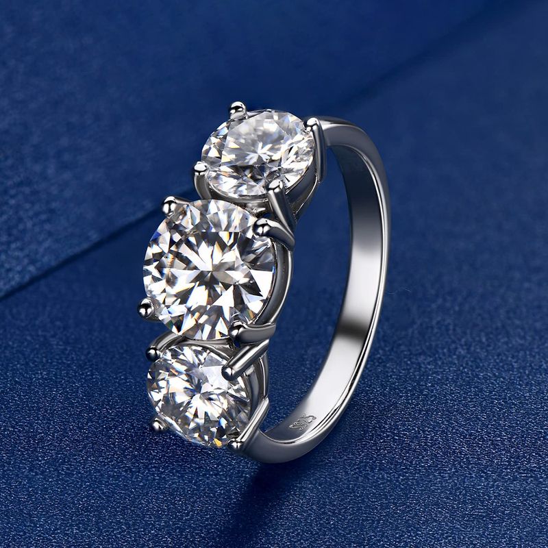 4 Karat Moissanite mat Zertifikat Sterling Sier Brilliant Cut Lab Diamant Verlobungsring Hochzäitsband fir Fraen_voghion.com