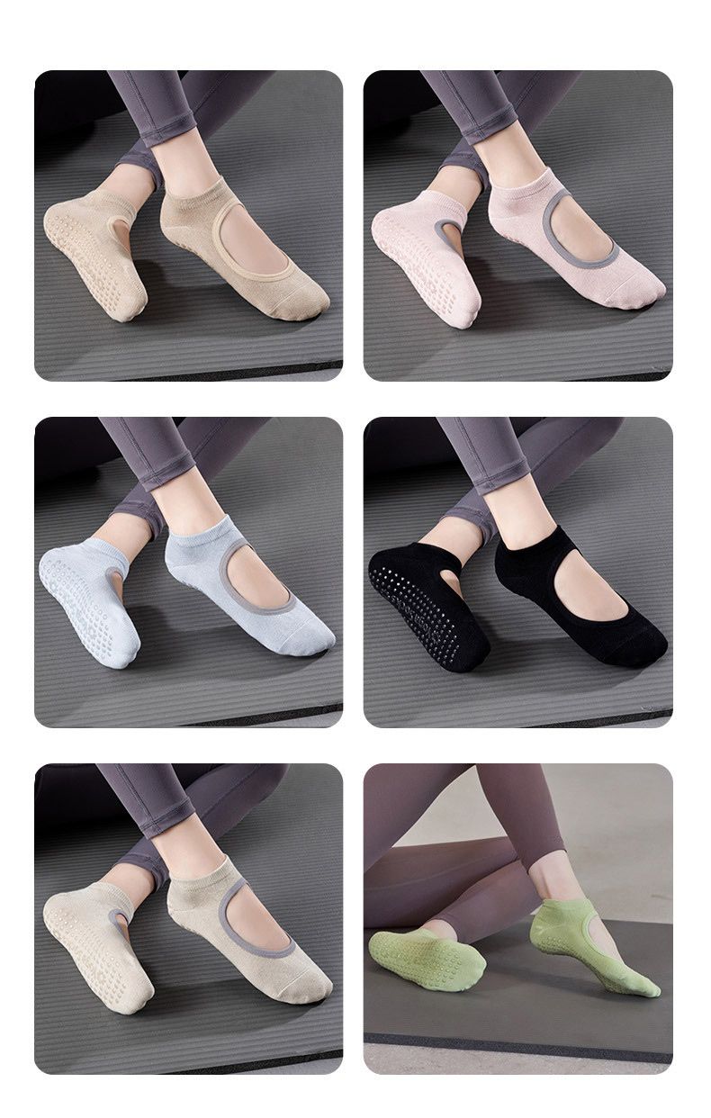 Yoga Socks for Women with Grip and Non Slip Toe Socks for Ballet Pilates Barre Dance Premium Combed Cotton_voghion.com