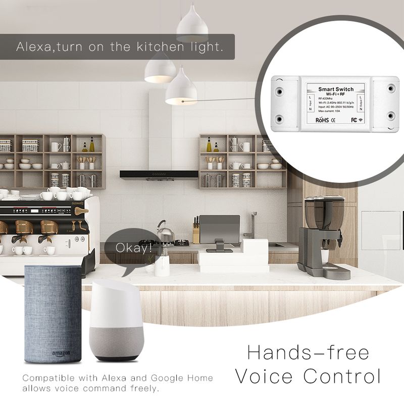 RF433 WiFi isetehtud nutika lüliti moodul RF433 kaugjuhtimispult nutika automatiseerimise jaoks Smart Life/Tuya tööks Alexa ja Google Home'iga_voghion.com