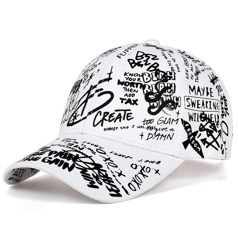 Gorąca sprzedaż Unisex Letter Geometria Printing Snapback Baseball Caps Wiosna i Jesień Outdoor Regulowane Casual Hats Kapelusz przeciwsłoneczny_voghion.com